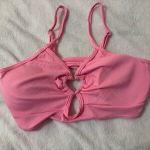 SHEIN Pink Ribbed Crop Top